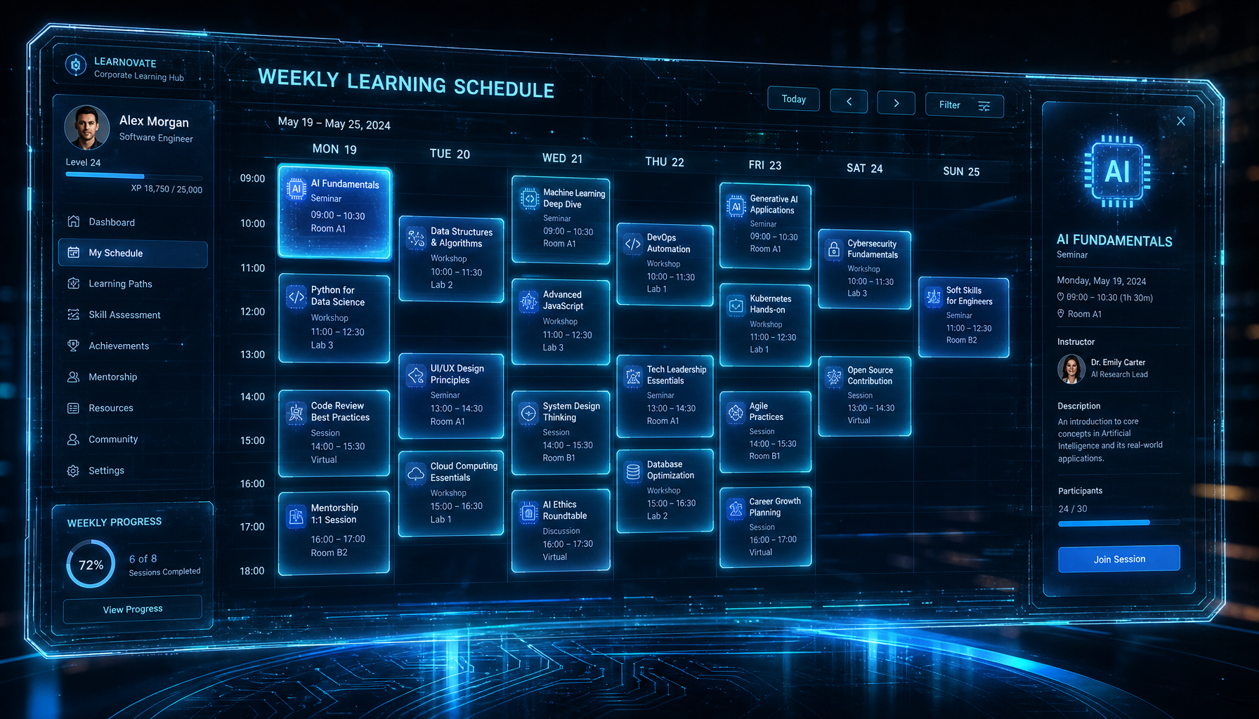 Technology training schedule